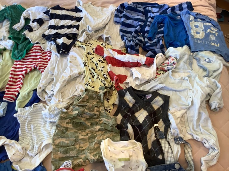 74 Items Baby Boy Clothes Bundle Age 0-3,3-6,6-9,9-12, 12-18 Months and 2 years
