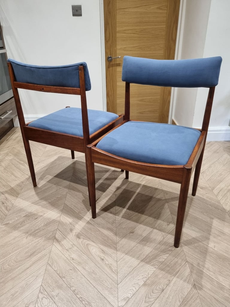 image for G Plan Style Dining Chairs - Pair - Mid Century/Vintage Teak