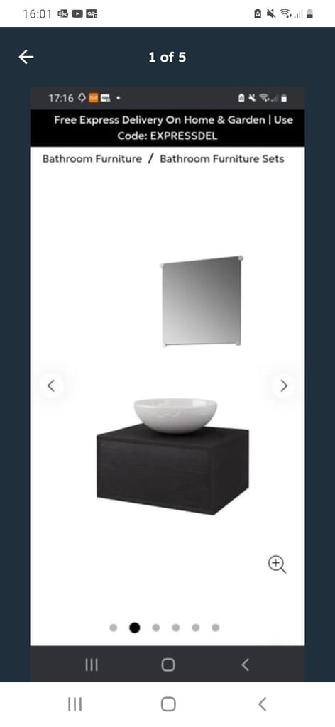 image for Wall hung vanity unit black 