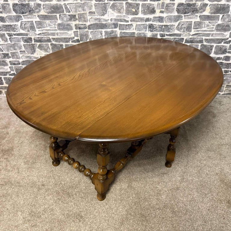 Ercol Oval Drop-Leaf Gateleg Dining Table