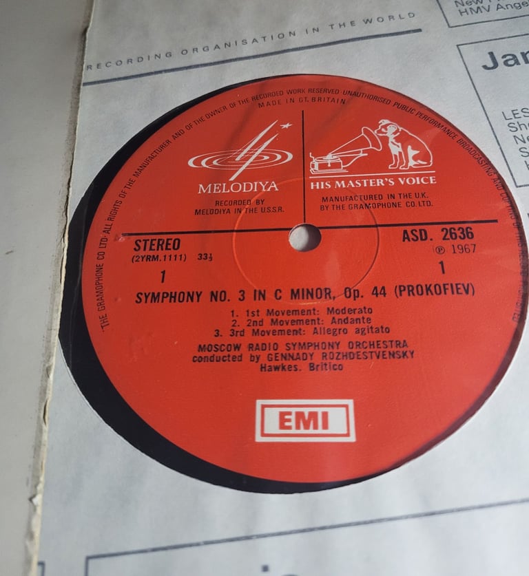 ASD 2636 Prokofiev Symphony No 2 / Rozhdestvensky / MRSO sleeve vg / vinyl near mint (9)