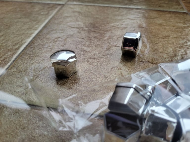  New Wheel Nut Cover Caps 17mm Chrome Silver 