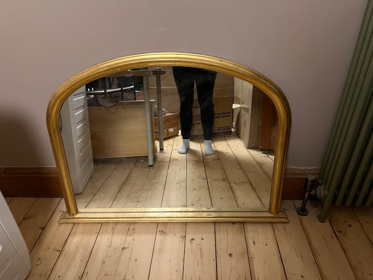 Gold Leaf Morris Mirrors Gilt Overmantle Mirror. 