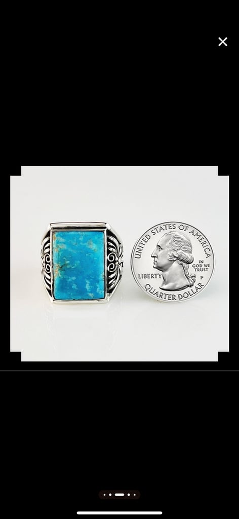 Handcrafted Blue Ridge Turquoise Stone & Sterling Silver Ring,Size W/11.25,NEW