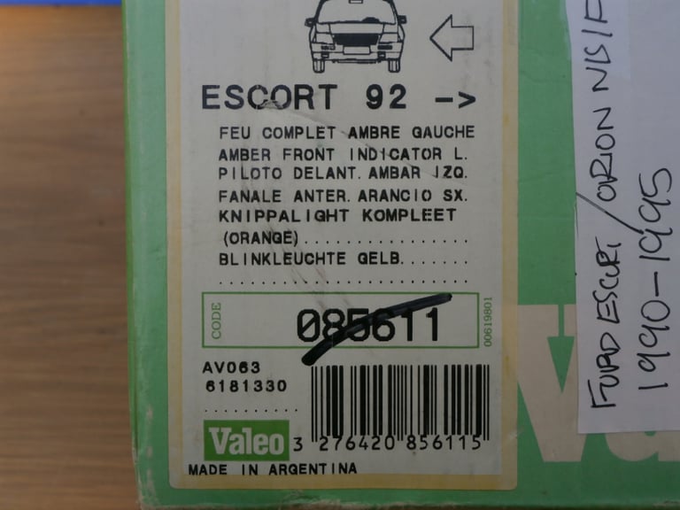 FORD ESCORT/ORION 92> PASSENGERS SIDE FRONT INDICATOR LAMP