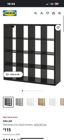 IKEA Kallax 16 Cube (4x4) shelving unit - Black | in Birchwood, Cheshire |  Gumtree