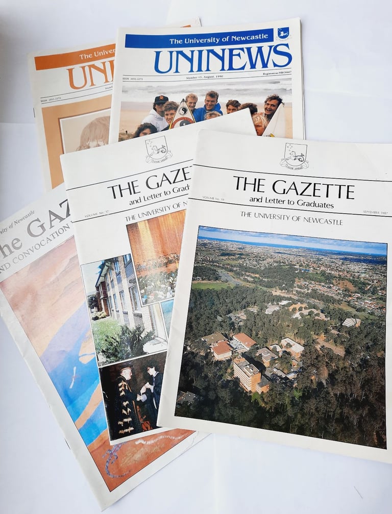 image for Lot 5x THE GAZETTE Newsletters University of Newcastle Australia 1985-91 Vintage