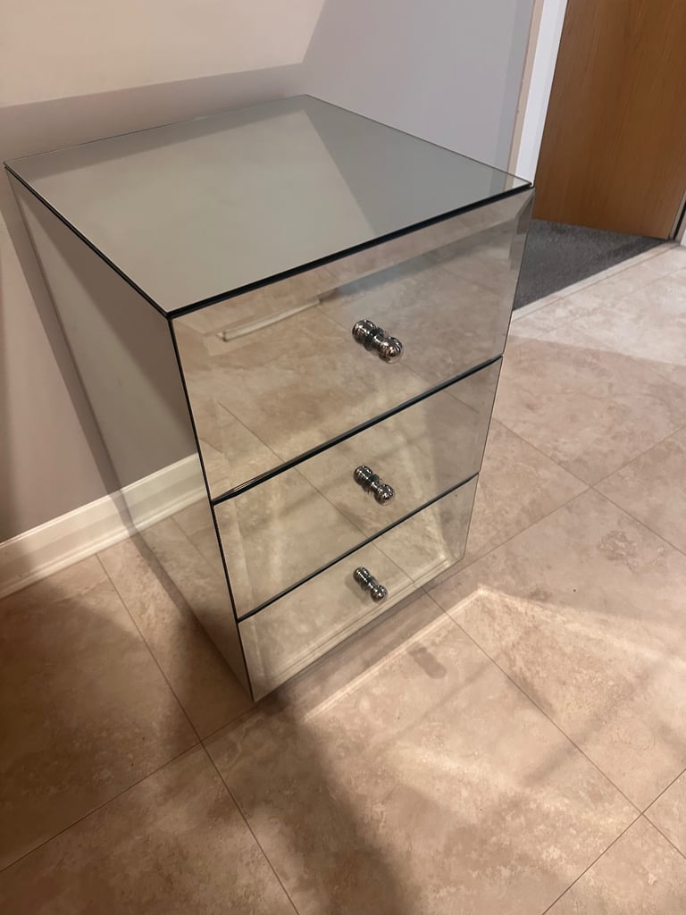 Mirrored Bedside Table