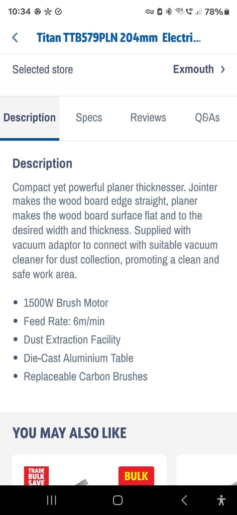 Titan planer thicknesser .