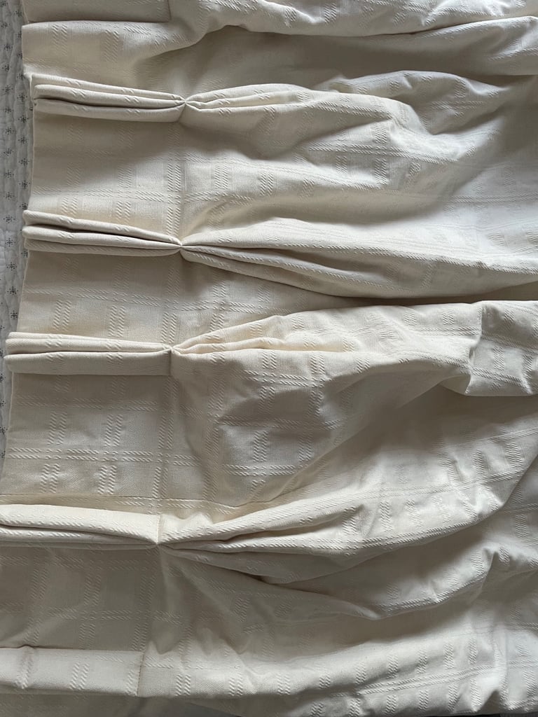 image for Long drop cream, woven, lined and interlined curtains