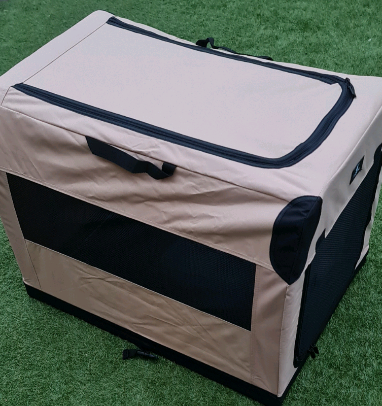 X-ZONE PET 3-Door Folding Soft Dog Crate, Indoor & Outdoor Pet Home
