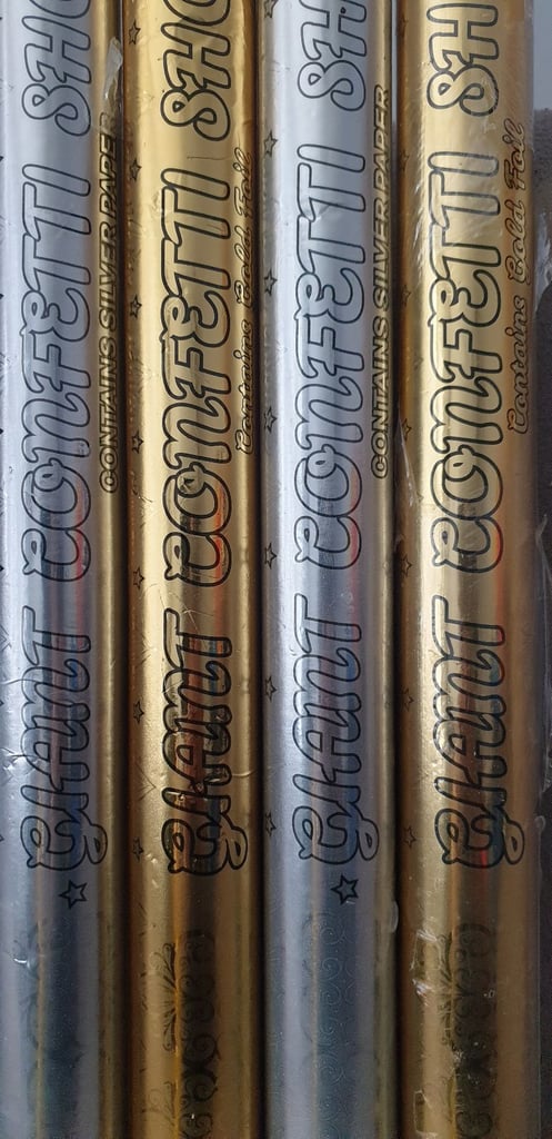 image for Brand New 80cm Gold and Silver Confetti Foil and Paper Cannon Shooter