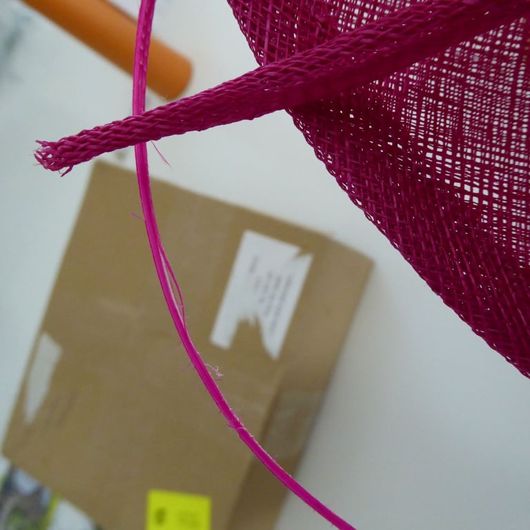 Lovely sinamay fuchsia pink wedding hat/fascinater