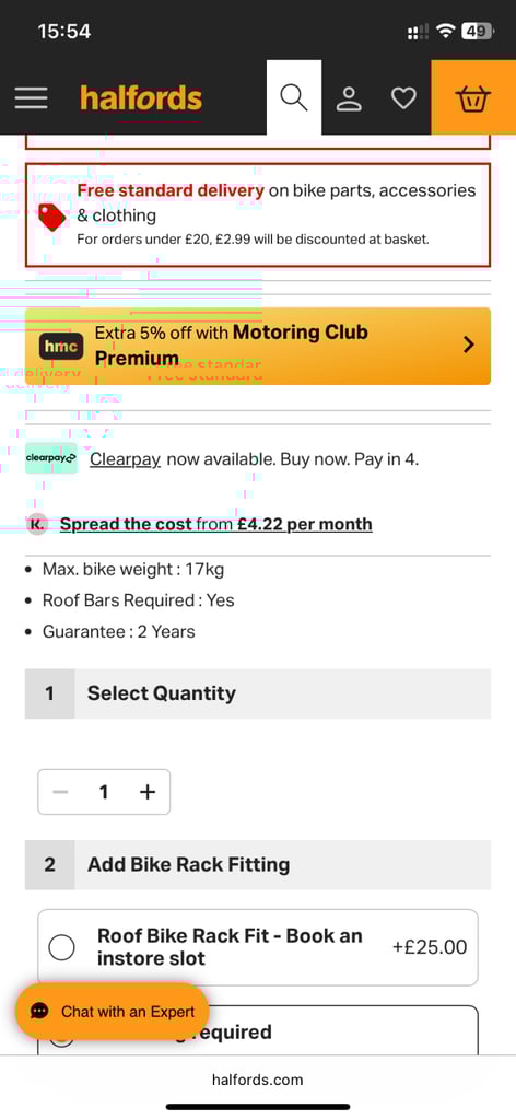 Jaguar EPace roof crossbar with 4 Thule bike rack 