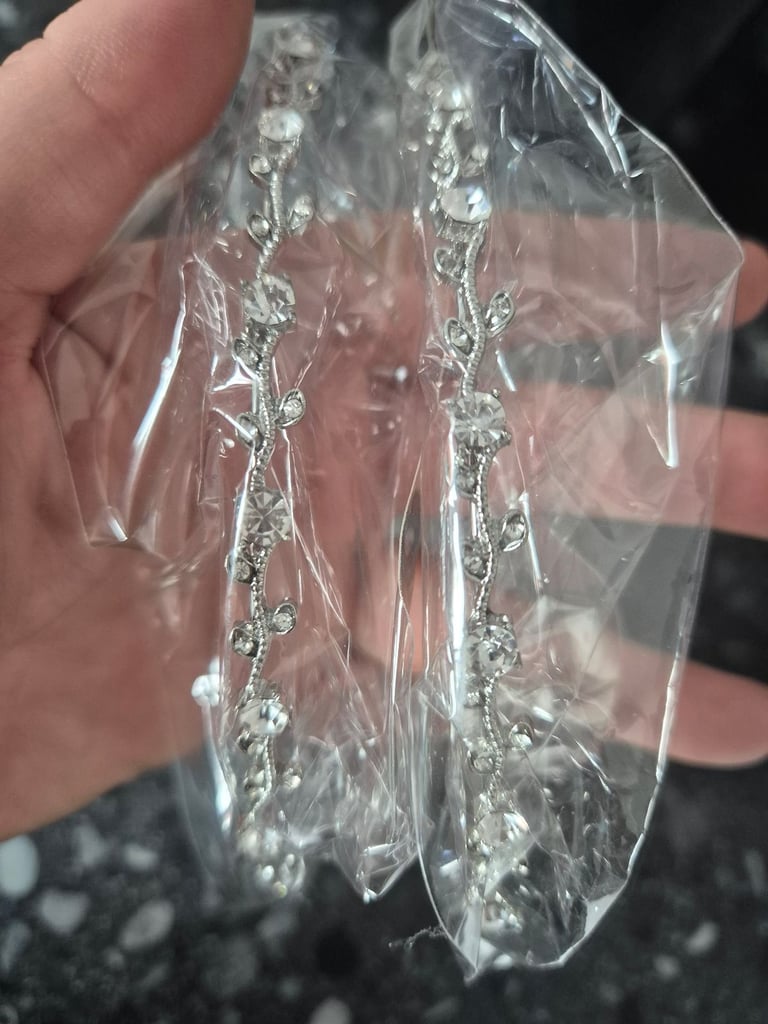 image for 2x tiaras with floral and diamonte 