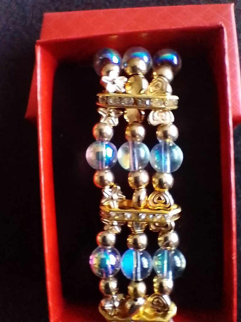 image for Beautiful gold plate and crystal bracelet 