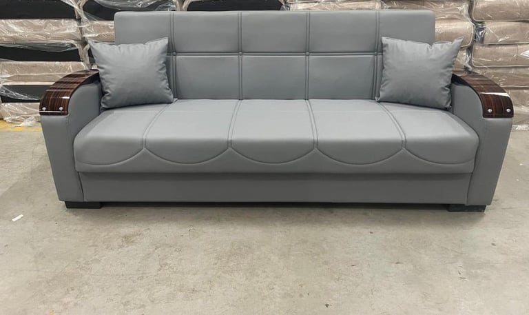 Leather Sofa Cum Bed 3 Seater | Ottoman Storage Sofa Bed 