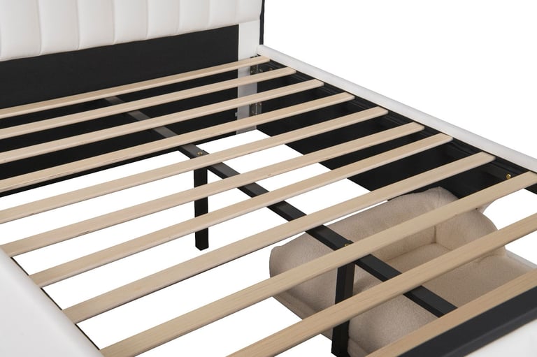 Stylish Modern Double Bed with Built-In Pet Nook – Comfort and Elegance Combined