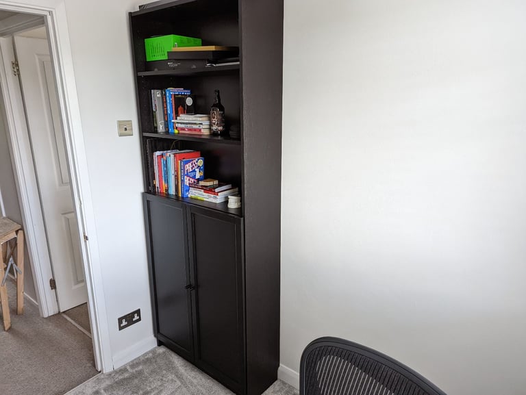 image for FREE IKEA Black Billy Bookcase with doors
