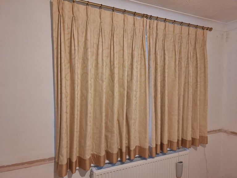 Cream Damask Professionally Made Curtains