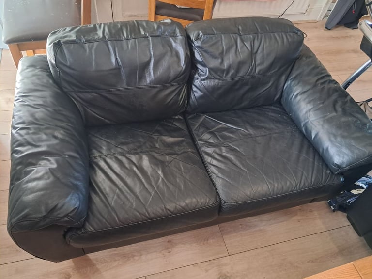 image for Small 2 seater leather sofa