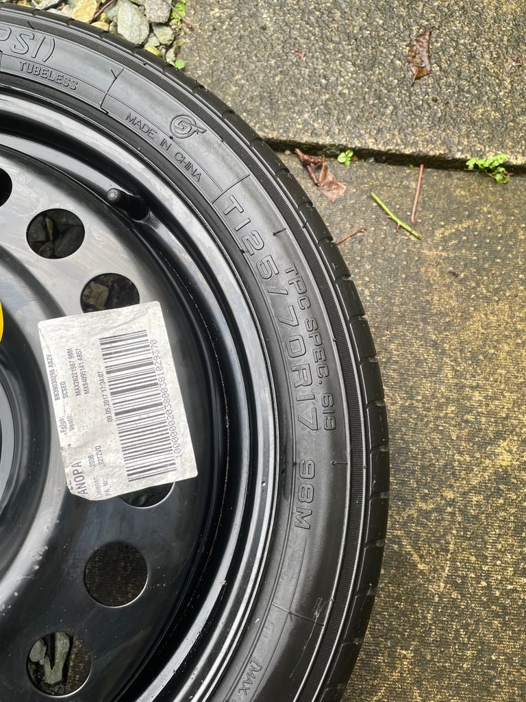 Insignia B and zafira tourer C models. 17” space saver wheel brand new 