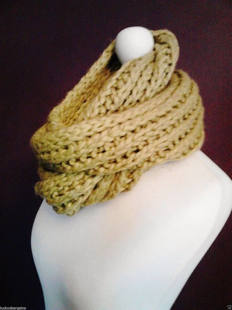 image for Chartreuse Green Long Knit Circle Infinity Winter Scarf.POST OR COLLECT!