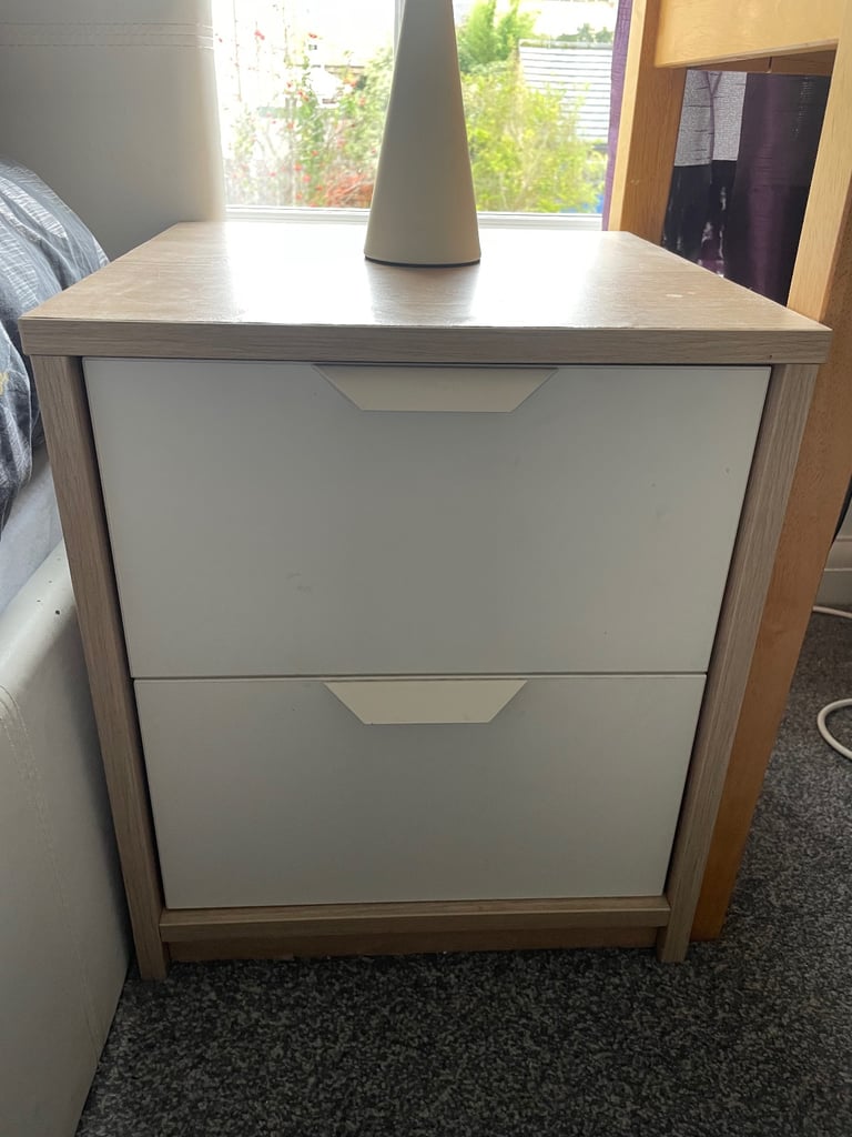 image for Modern Two-Drawer Bedside Table