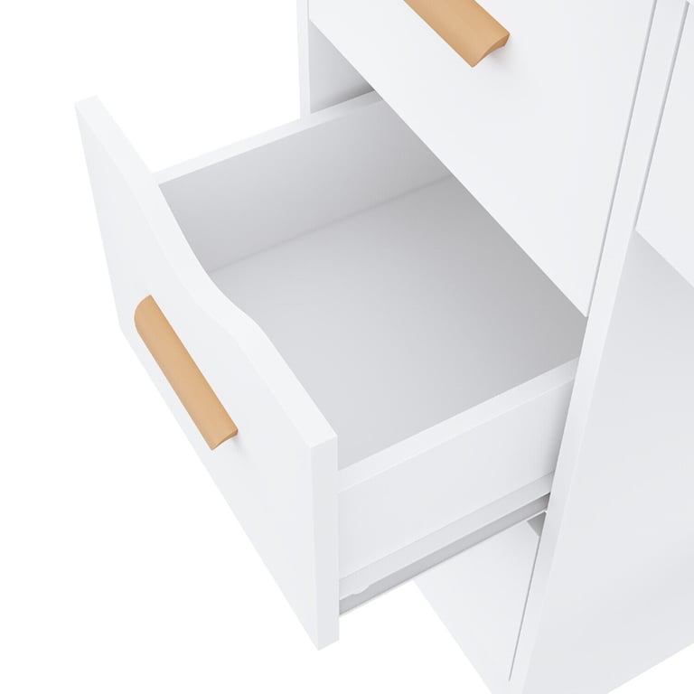 New White 5 Drawers Makeup Desk + Sliding Mirror and Stool RRP £220 Our Price £145