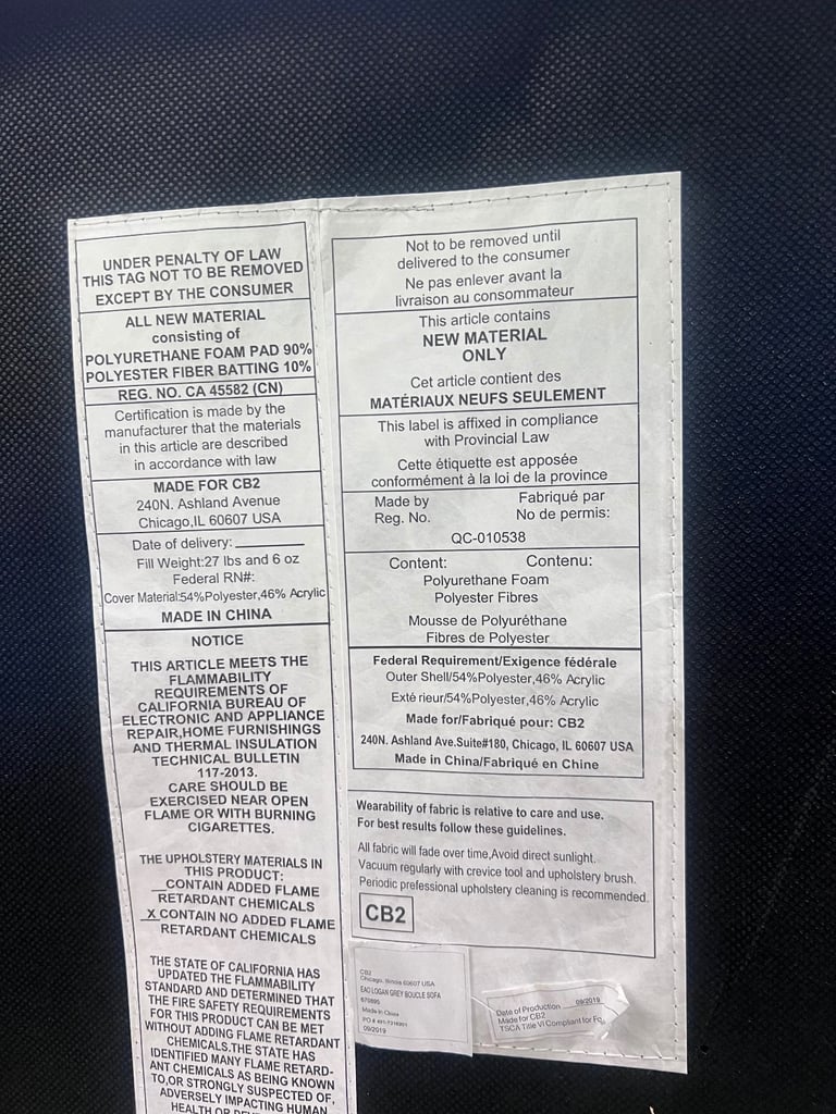 Cream Boucle CB2 Logan 4 Seater Sofa DELIVERY AVAILABLE 