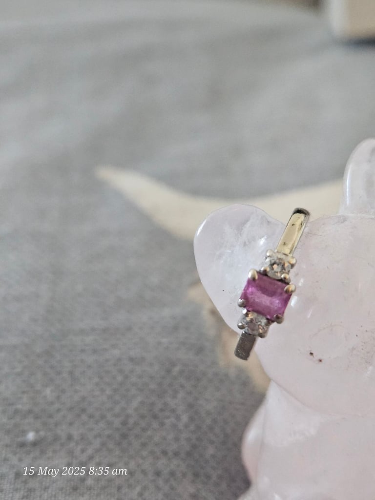 Beaverbrooks pink sapphire and diamond ring 