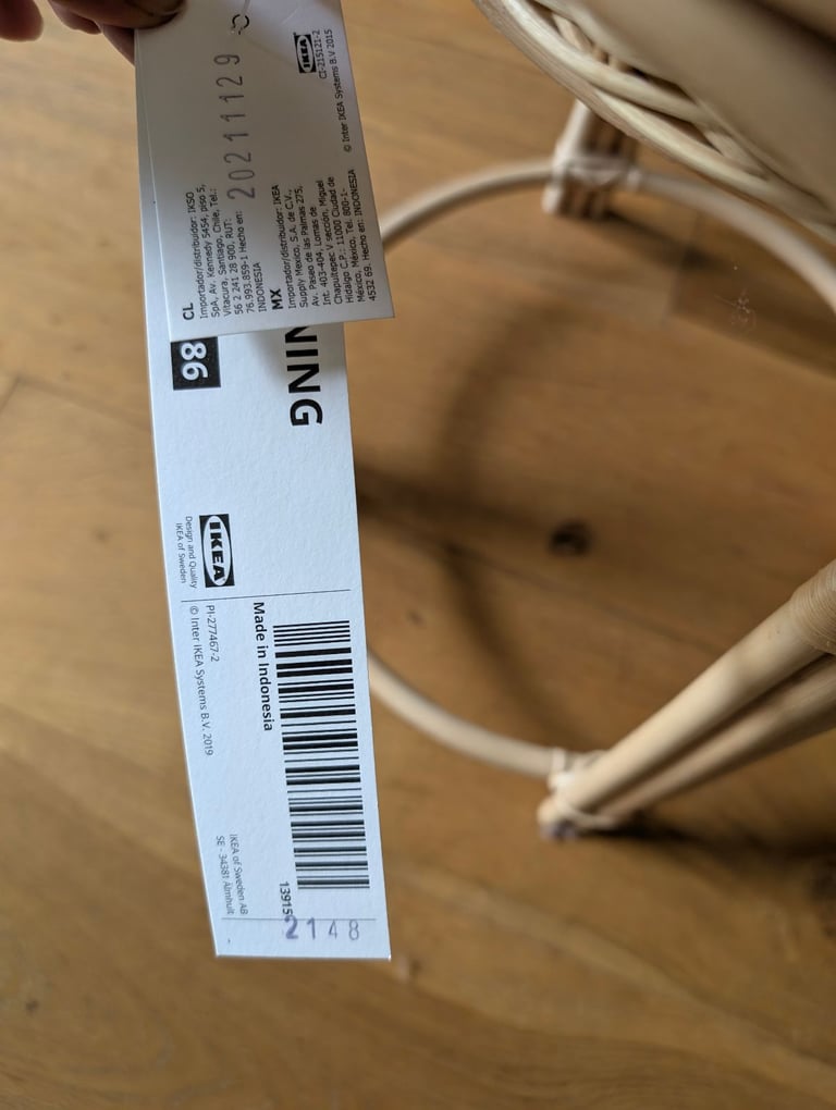 IKEA TOLKNING plant stand, handmade rattan, 66 cm RRP £45