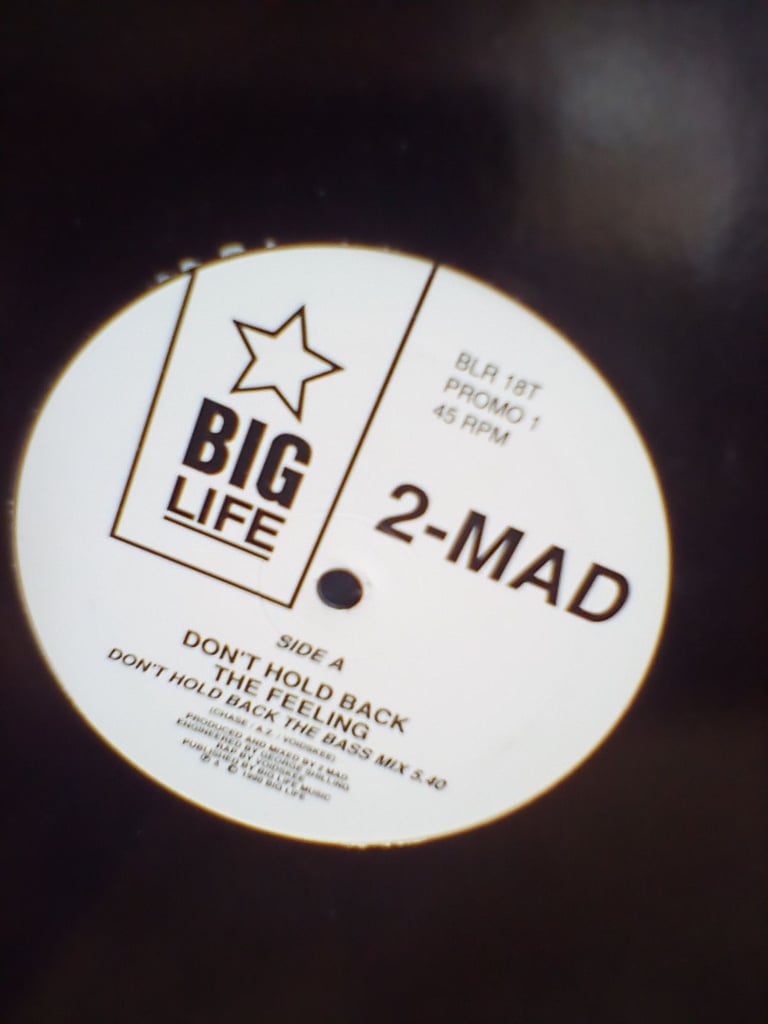 2-MAD,. DON'T HOLD BACK THE FEELING ,BASS MIX,. 12 INCH VINYL,. EP