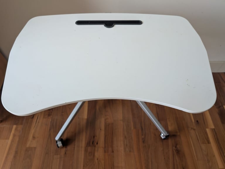 Flash Furniture Mobile Sit-Down, Stand-Up White Computer Ergonomic Desk with 28.25" W Top 