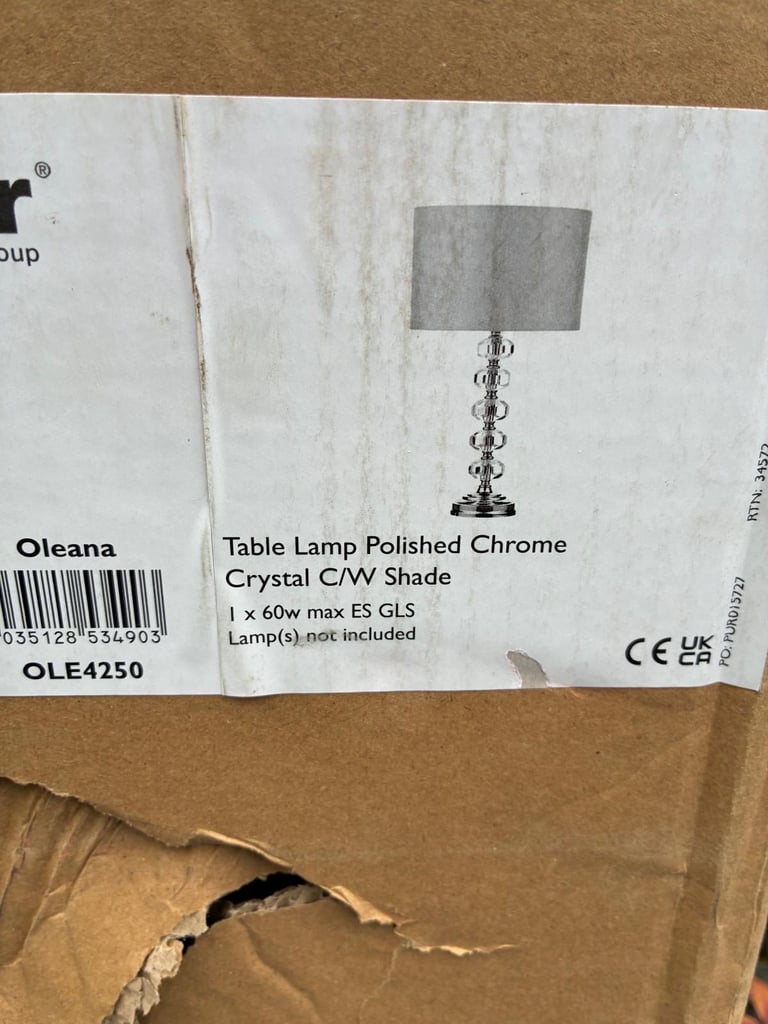 The Lighting Book  OLEANA decorative modern polished chrome & crystal glass table lamp
