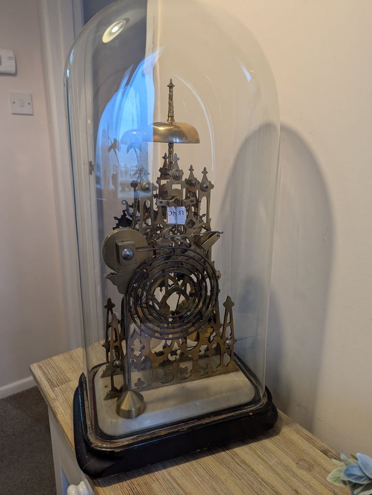A Fine Large Victorian Twin Fusee Skeleton Clock c1870