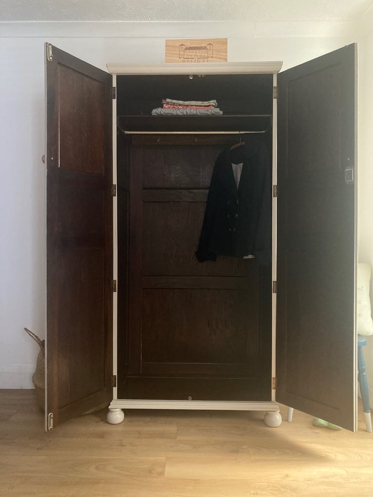 Antique Hand Painted Refurbished Wardrobe Armoire Delivery Available 