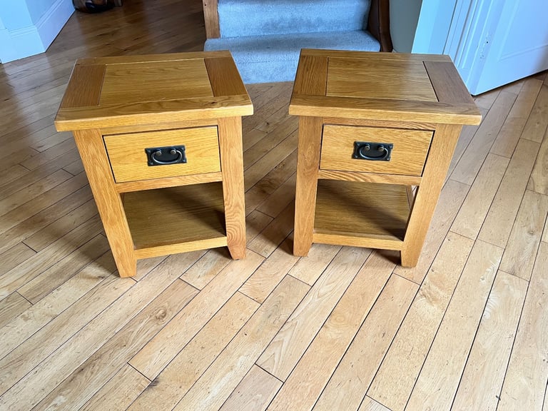 image for 2 solid wood bedside / lamp tables - Pick up only