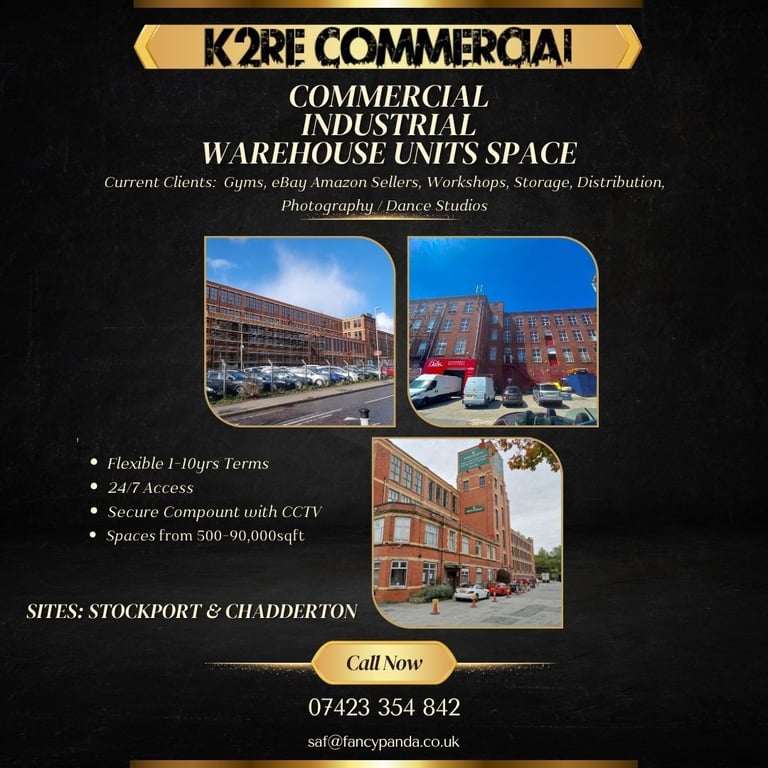 4100sqft GROUND FLOOR Easy Access Workshop, Manufacture Industrial Warehouse Unit storage, Furniture