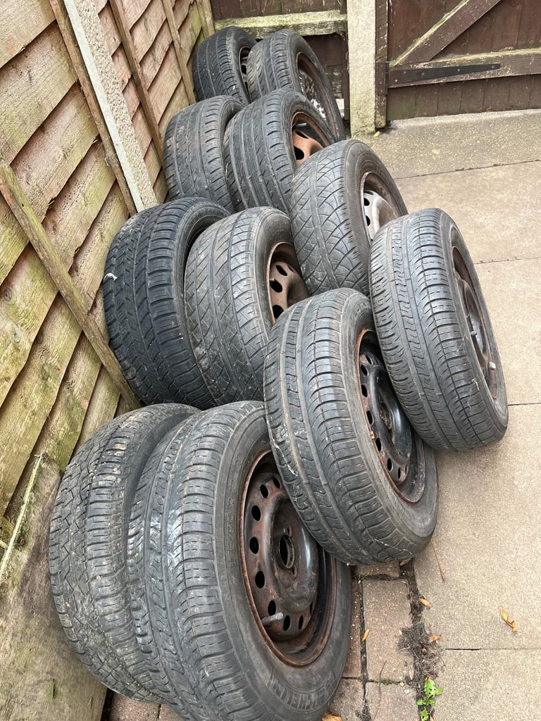 Tires with rims  £25. For 1.  Or £150 for all 11. 