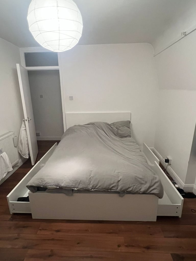 image for IKEA Malm White Bed Frame (Storage) - Mattress NOT INCLUDED