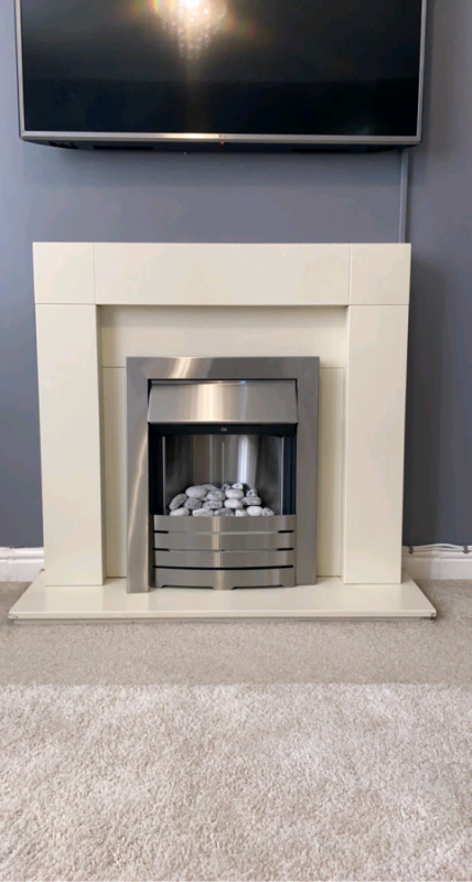 Electric fireplace suite