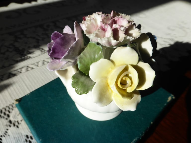 image for Aynsley fine bone china September mixed flowers in small vase