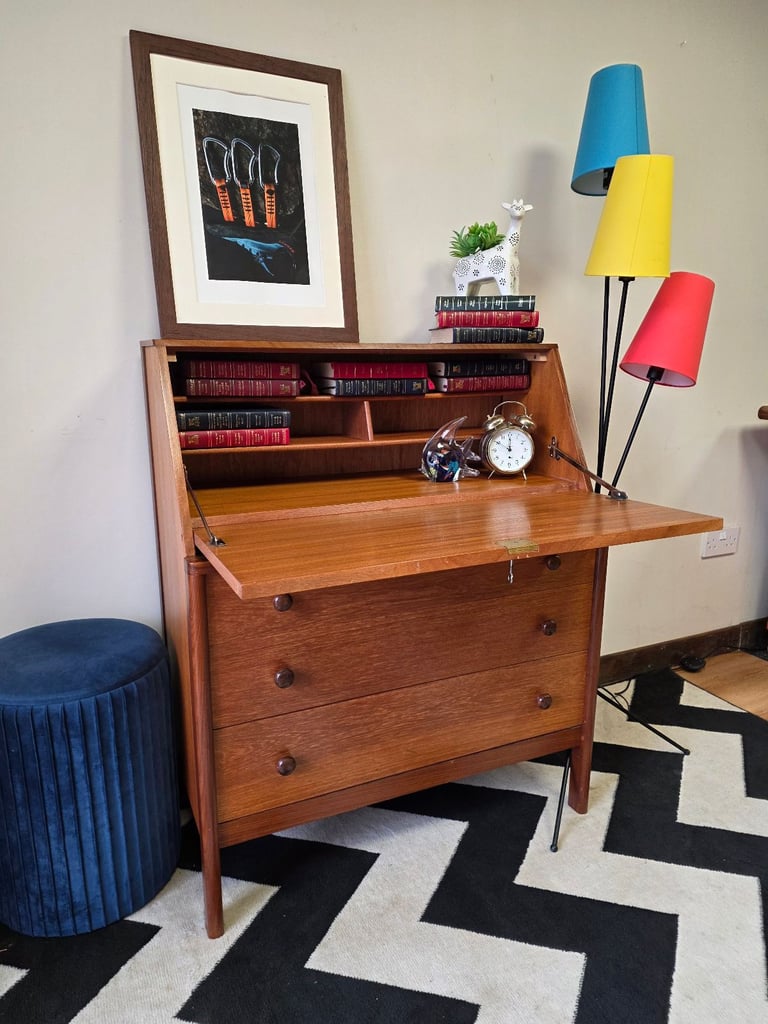  Danish Teak Bureau / Writing Desk – Mid-Century Modern