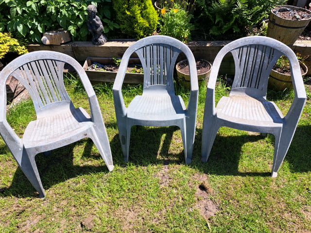 Coloured plastic 2024 garden chairs