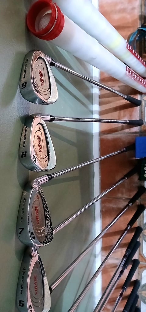 Right Hand Golf Set with bag, trolleys, balls and accessories,  Excellent condition