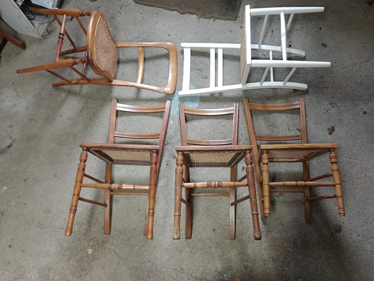 5 Antique Cain chairs  
