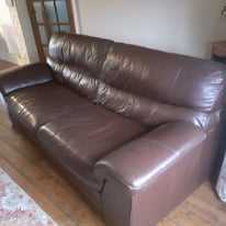 Leather settee and Chair
