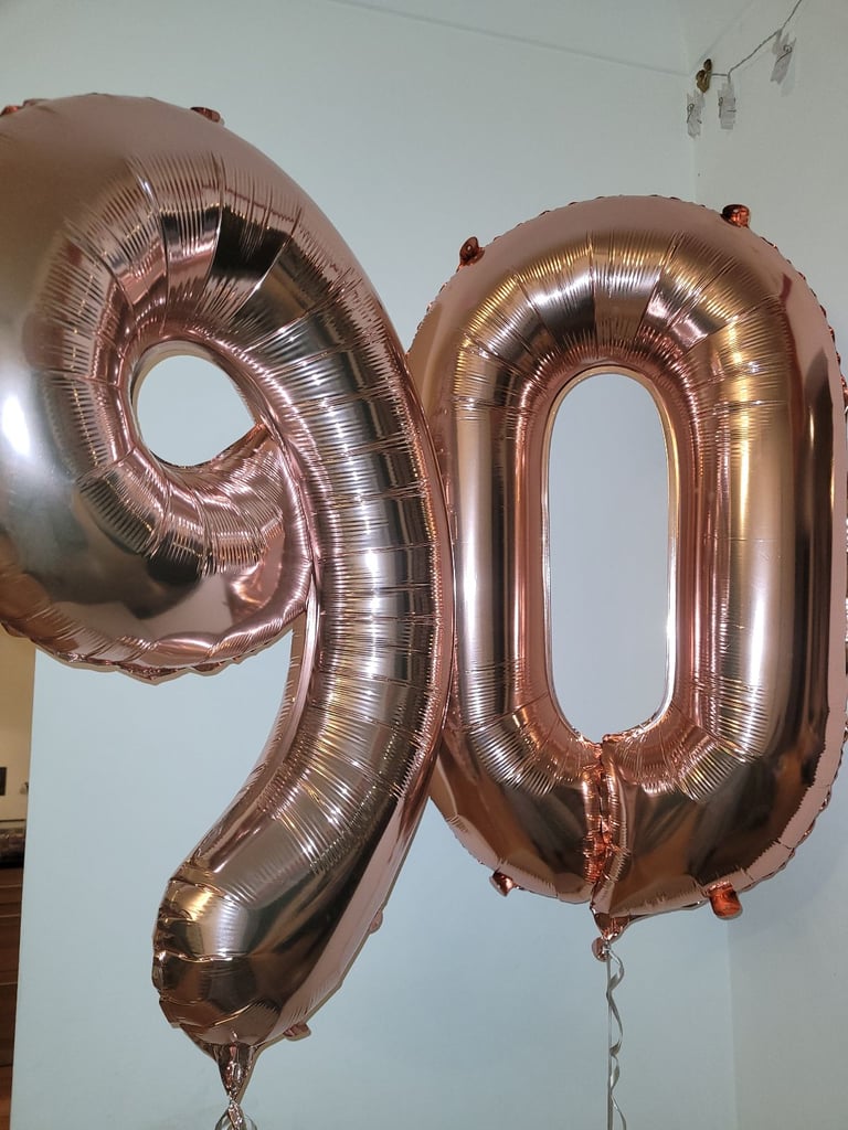 90th/ 60th birthday balloons