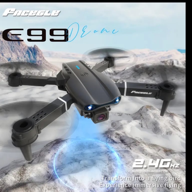 New Foldable Design Dual Camera E99 Drone with 1 USB Charging Cable